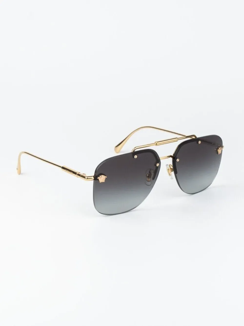 Versace Men Sunglasses Gold Grey Gradient Pilot VE2296 100284 NEW AUTHENTIC